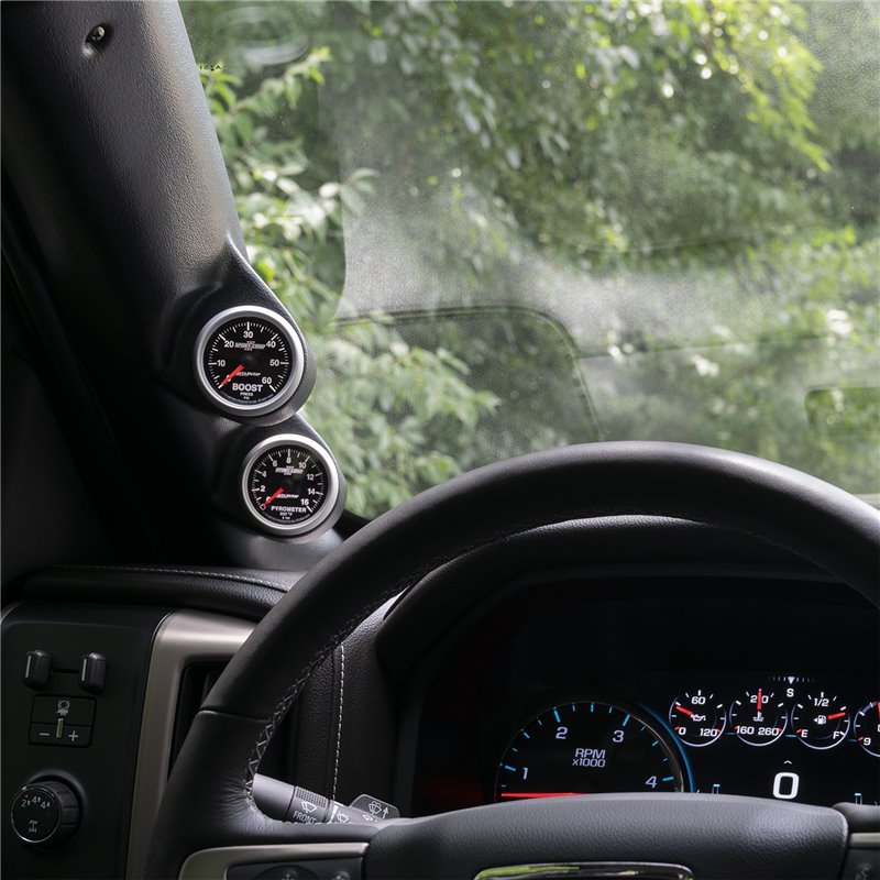 AutoMeter | GAUGE MOUNT A-PILLAR REPALCEMENT DUAL 2 1/16in. SILVERADO/SIERRA 14+ AutoMeter Gauge Mounts