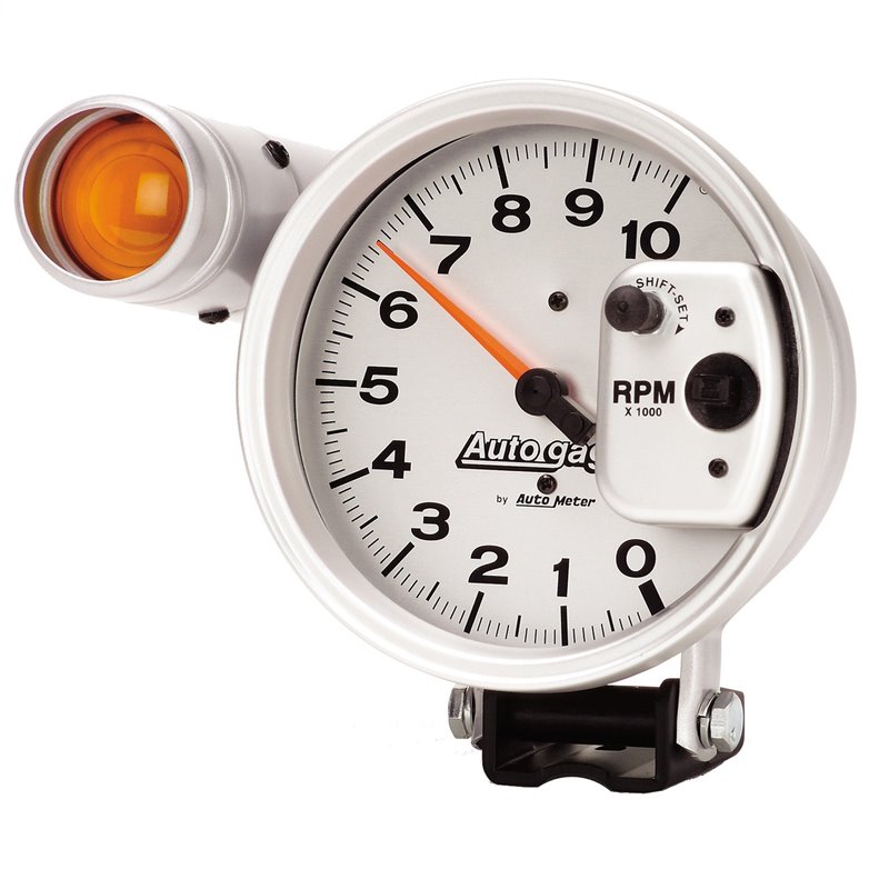 AutoMeter | GAUGE TACHOMETER 5in. 10K RPM PEDESTAL W/EXT. SHIFT-LITE SILVER AUTO GAGE AutoMeter Cadrans