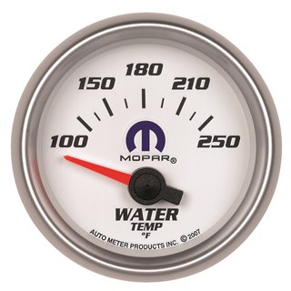 AutoMeter | GAUGE WATER TEMP 2 1/16in. 100-250deg.F ELECTRIC WHITE MOPAR AutoMeter Cadrans