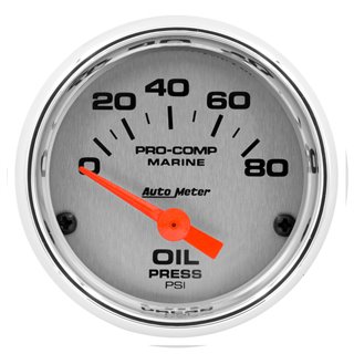 AutoMeter | GAUGE OIL PRESSURE 2 1/16in. 80PSI ELECTRIC MARINE CHROME AutoMeter Gauges