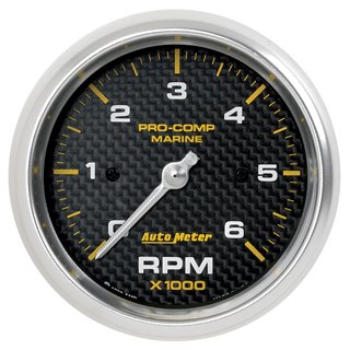 AutoMeter | GAUGE TACHOMETER 3 3/8in. 6K RPM MARINE CARBON FIBER AutoMeter Cadrans