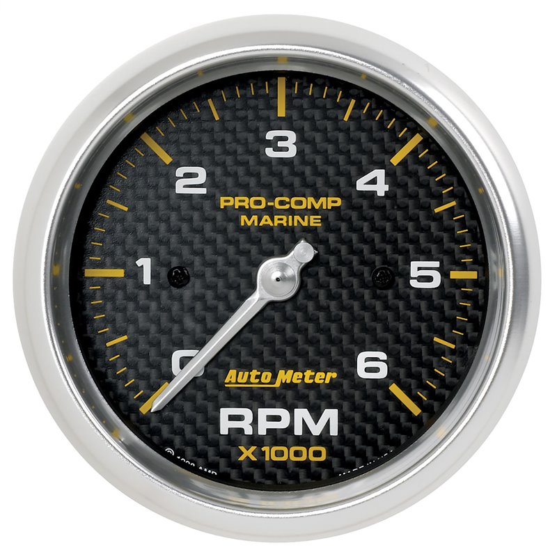 AutoMeter | GAUGE TACHOMETER 3 3/8in. 6K RPM MARINE CARBON FIBER AutoMeter Gauges