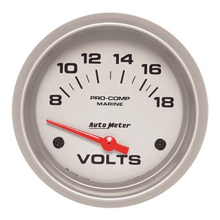 AutoMeter | GAUGE VOLTMETER 2 5/8in. 18V ELECTRIC MARINE SILVER AutoMeter Cadrans