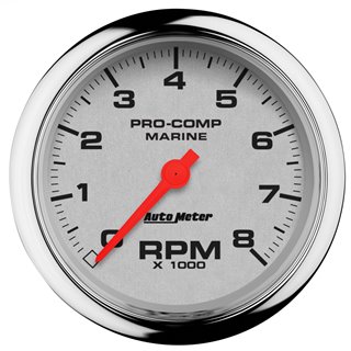 AutoMeter | GAUGE TACHOMETER 3 3/8in. 8K RPM MARINE CHROME AutoMeter Gauges