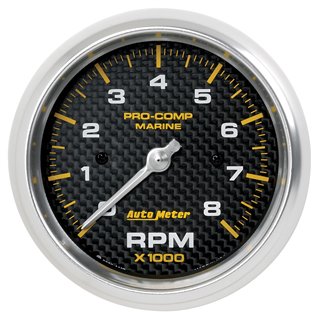 AutoMeter | GAUGE TACHOMETER 3 3/8in. 8K RPM MARINE CARBON FIBER AutoMeter Cadrans