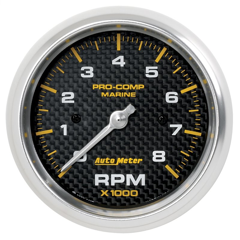 AutoMeter | GAUGE TACHOMETER 3 3/8in. 8K RPM MARINE CARBON FIBER AutoMeter Cadrans