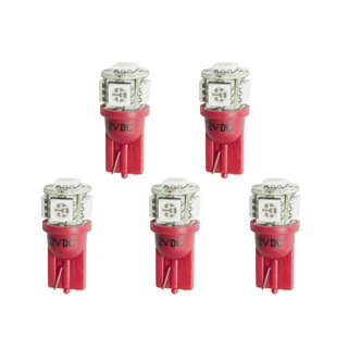 AutoMeter | LED BULB REPLACEMENT T3 WEDGE RED 5 PACK AutoMeter Ampoules LED