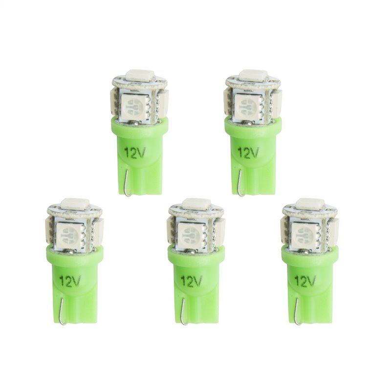 AutoMeter | LED BULB REPLACEMENT T3 WEDGE GREEN 5 PACK AutoMeter Bulbs