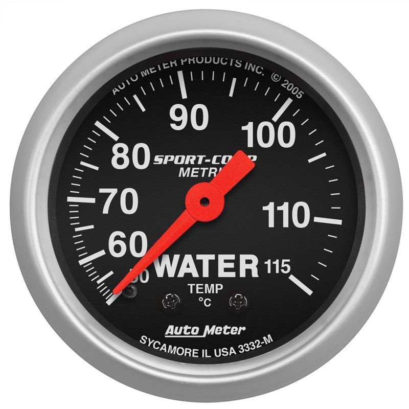AutoMeter | GAUGE WATER TEMP 2 1/16in. 50-115deg.C MECHANICAL SPORT-COMP AutoMeter Gauges