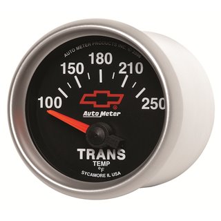 AutoMeter | GAUGE TRANSMISSION TEMP 2 1/16in. 100-250deg.F ELECTRIC CHEVY RED BOWTIE B AutoMeter Gauges
