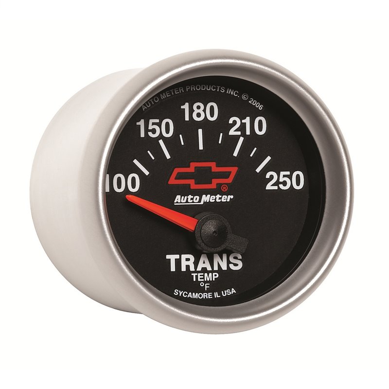 AutoMeter | GAUGE TRANSMISSION TEMP 2 1/16in. 100-250deg.F ELECTRIC CHEVY RED BOWTIE B AutoMeter Gauges