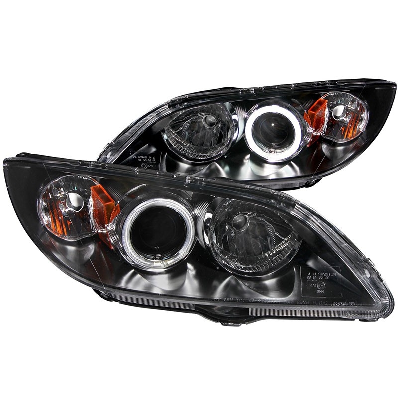 ANZO | Projector Headlights w/ Halo Black- MAZDA 3 04-08 Anzo USA Éclairage