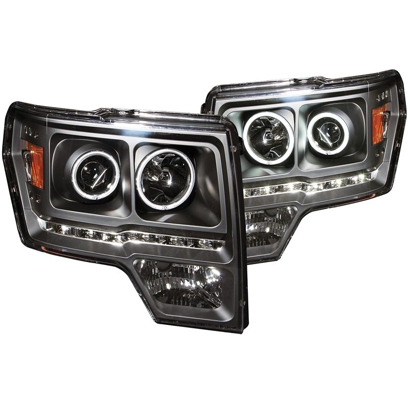 ANZO | Projector Headlights w/ Halo Black (SMD LED) G2 - FORD F150 Anzo USA Éclairage