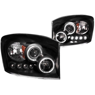 ANZO | Projector Headlights w/ Halo Black - Ram 1500 / 2500 / 3500 2006-2009 Anzo USA Lighting