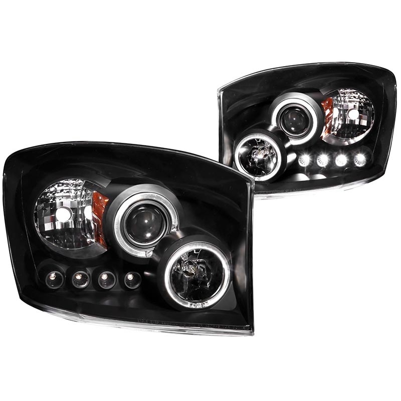 ANZO | Projector Headlights w/ Halo Black - Dodge RAM Anzo USA Éclairage