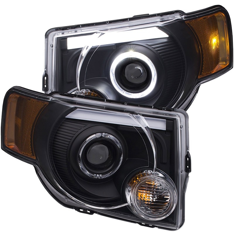 ANZO | Projector Headlights w/ Halo Black - Ford Escape 08-12 Anzo USA Éclairage