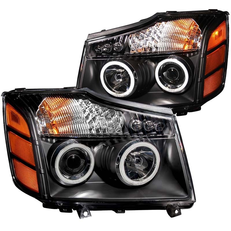 ANZO | Projector Headlights w/ Halo Black (SMD LED) - NISSAN ARMADA / TITAN Anzo USA Éclairage