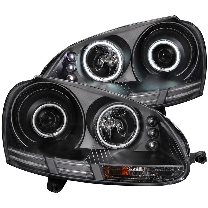 ANZO | Projector Headlights w/ Halo Black (SMD LED) - GTI / Jetta / Rabbit 2006-2009 (w/o HID bulbs) Anzo USA Phares avant