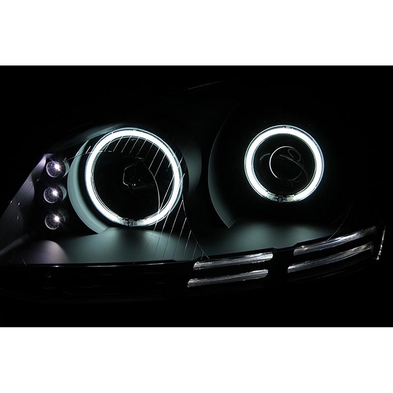 ANZO | Projector Headlights w/ Halo Black (SMD LED) - GTI / Jetta / Rabbit 2006-2009 (w/o HID bulbs) Anzo USA Headlights