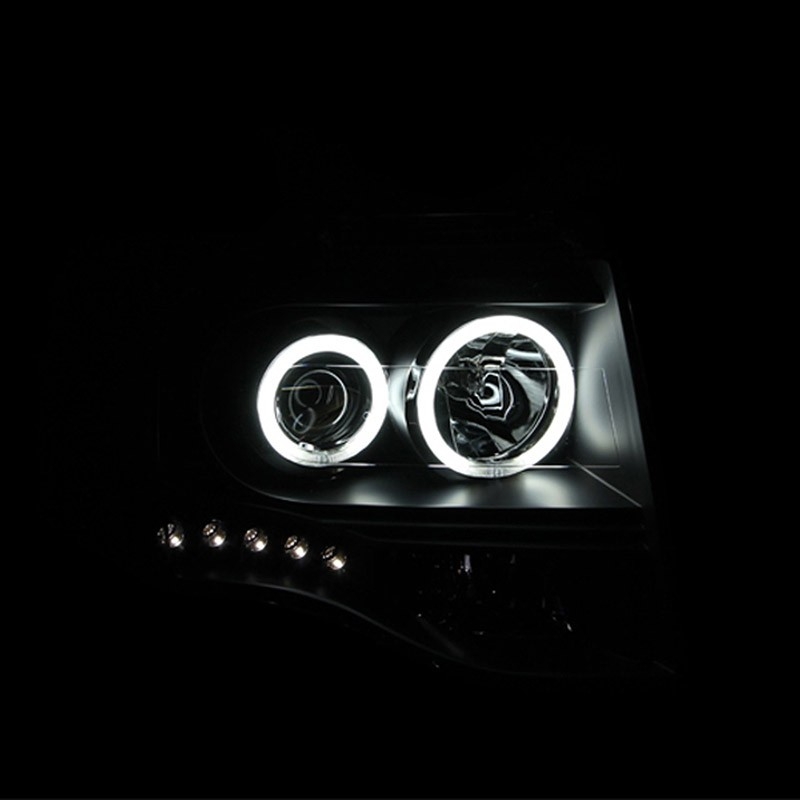 ANZO | Projector Headlights w/ Halo Black - Expedition 5.4L 2007-2014 Anzo USA Lighting