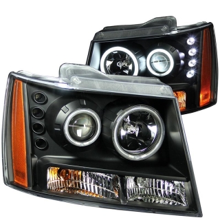 ANZO | Projector Headlights w/ Halo Black (SMD LED) - Avalanche / Suburban 1500 / 2500 / Tahoe 2007-2014 Anzo USA Lighting