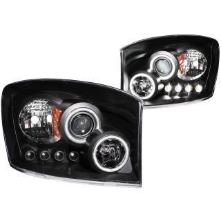 ANZO | Projector Headlights w/ Halo Black (SMD LED) - DODGE RAM Anzo USA Éclairage