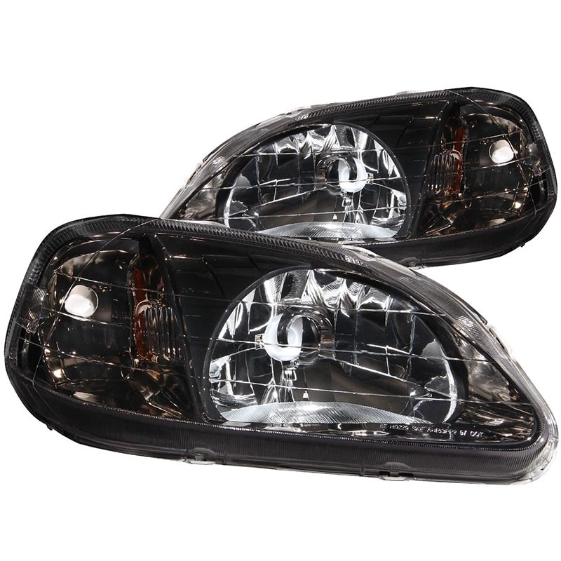 ANZO | Crystal Headlights Gun-Metal Gray - Civic 1.6L 1999-2000 Anzo USA Headlights