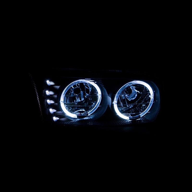 ANZO | Crystal Headlights Noir avec Halo & LED - GMC 2000-2007 Anzo USA Headlights