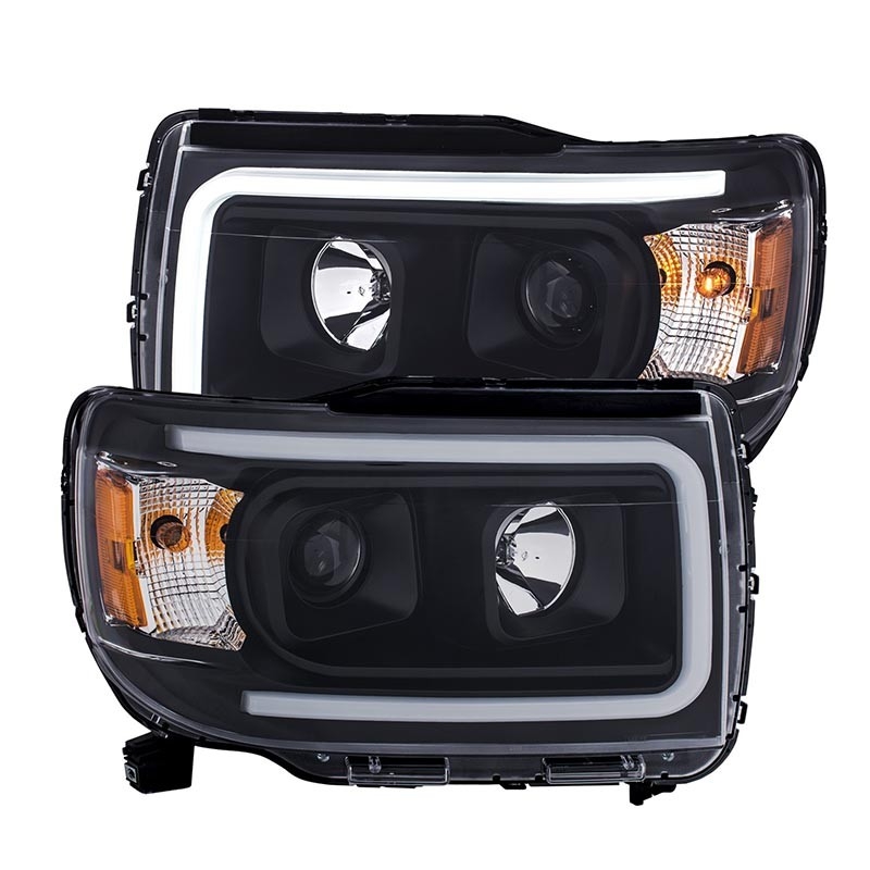 ANZO | Projector Headlights w/ Plank Style Black w/ Amber Anzo USA Éclairage