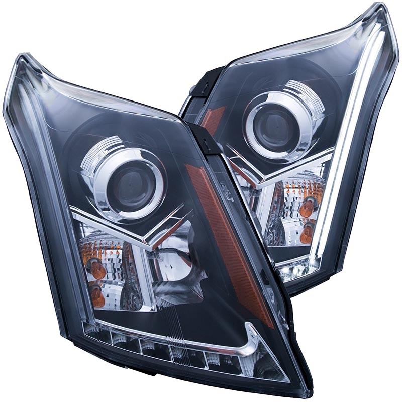 ANZO | Projector Headlights w/ Plank Style Black - SRX 2.8T / 3.0L / 3.6L 2010-2015 Anzo USA Lighting