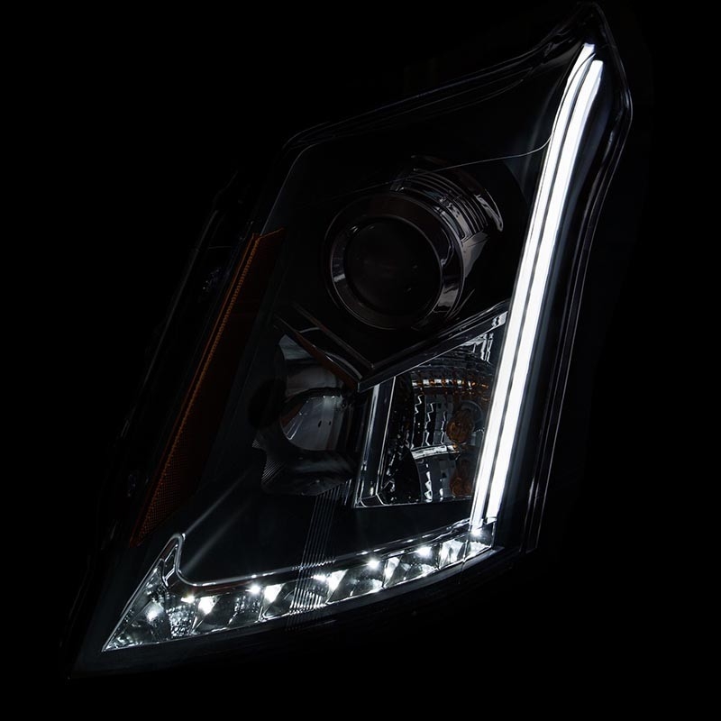 ANZO | Projector Headlights w/ Plank Style Black - SRX 2.8T / 3.0L / 3.6L 2010-2015 Anzo USA Lighting