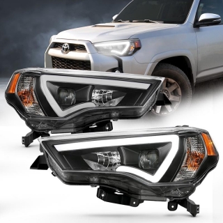 ANZO | Projector Headlights w/ Plank Style Switchback Black w/ Amber - 4Runner 4.0L 2014-2023 Anzo USA Lighting