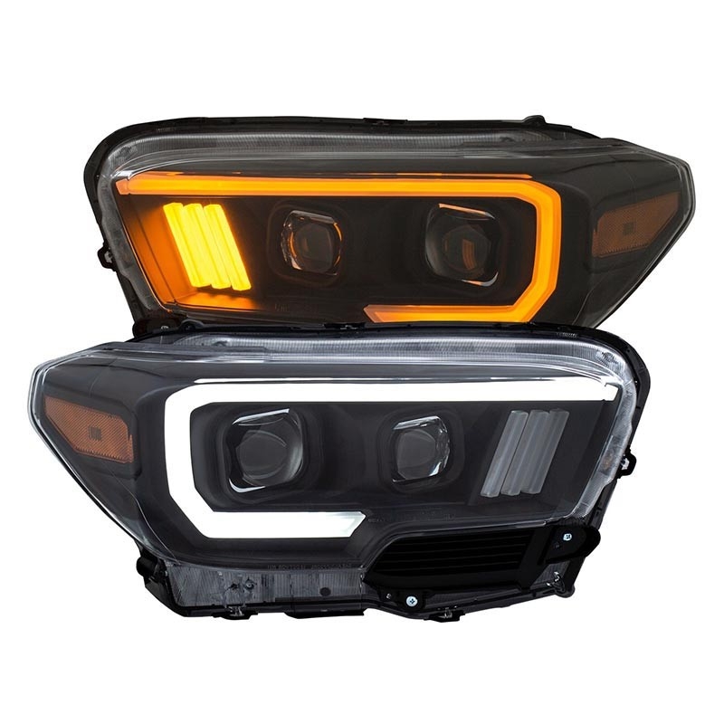 ANZO | Projector Headlights w/ Plank Style Switchback Black w/ Amber W/ DRL - TOYOTA TACOMA Anzo USA Éclairage