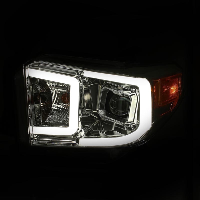 ANZO | Projector Headlights w/ Plank Style Switchback Chrome w/ Amber - TOYOTA TUNDRA Anzo USA Éclairage