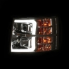 ANZO | Projector Headlights w/ Plank Style Switchback Chrome w/ Amber Anzo USA Éclairage