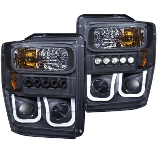 ANZO | Projector Headlights w/ U-Bar Noir - FORD F250+ Anzo USA Éclairage