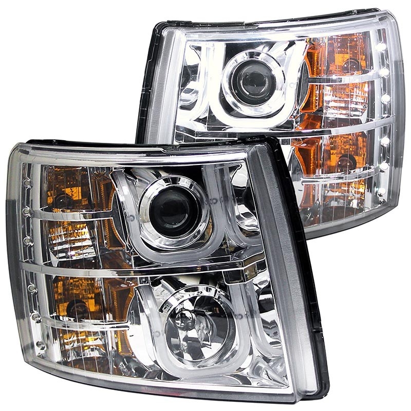 ANZO | Projector Headlights w/ U-Bar Chrome - CHEVROLET SILVERADO Anzo USA Éclairage