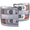 ANZO | Projector Headlights w/ Plank Style Chrome w/ Amber Anzo USA Éclairage