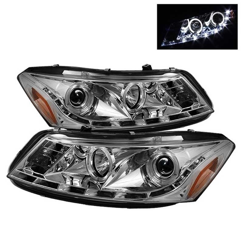 Spyder | Projector Headlights - LED Halo - DRL - Chrome SPYDER HALO Headlights