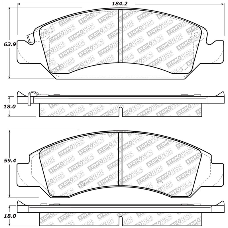 StopTech | Street Select Brake Pads - Avant StopTech Plaquettes de freins