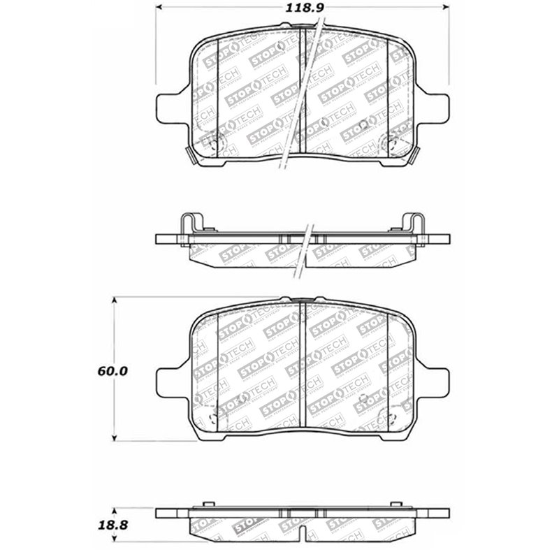 StopTech | Street Brake Pads - Avant StopTech Plaquettes de freins