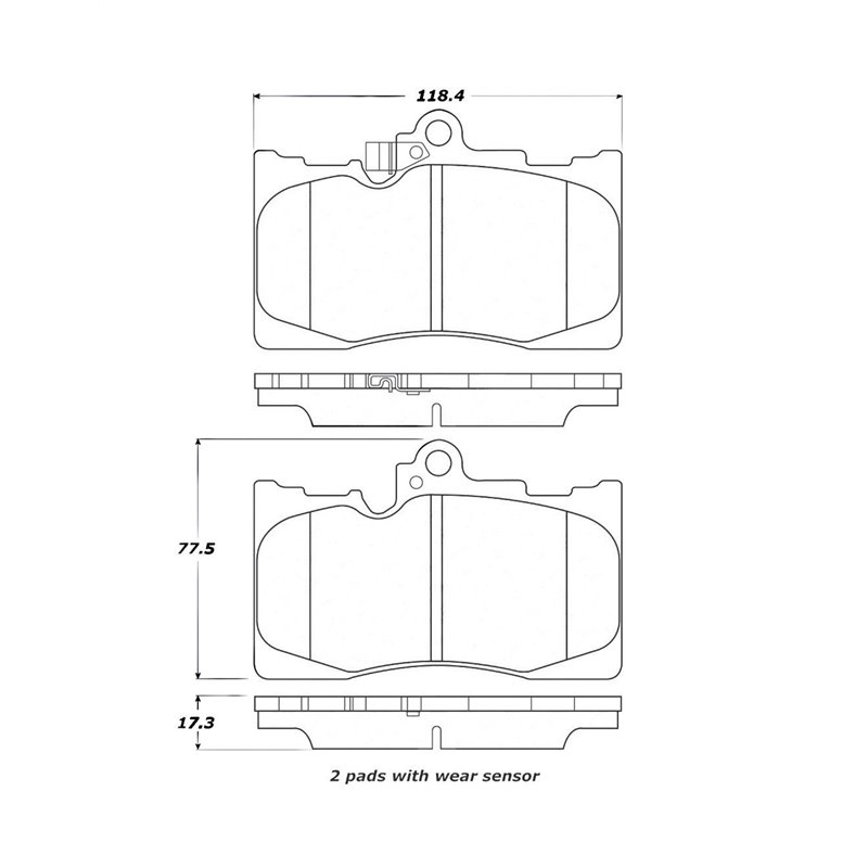 StopTech | Street Brake Pads - Avant StopTech Plaquettes de freins
