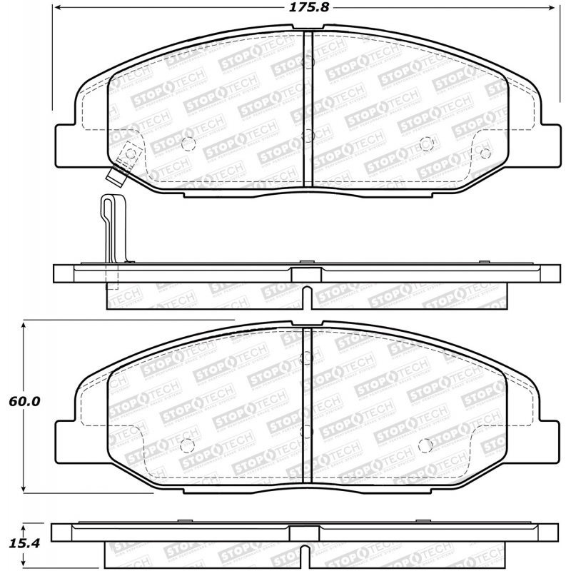 StopTech | Street Brake Pads - Avant StopTech Plaquettes de freins