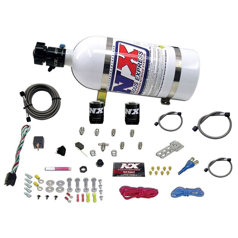 Nitrous Express | SPORT COMPACT EFI SINGLE NOZZLE SYSTEM (35-50-75 HP) WITH 10LB BOTTLE - Acura / Honda / Infiniti / Mazda / ...