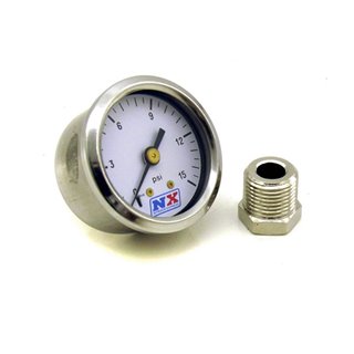 Nitrous Express | PRESSURE GAUGE (0-15 PSI W/ADAPTOR) Nitrous Express Gauges