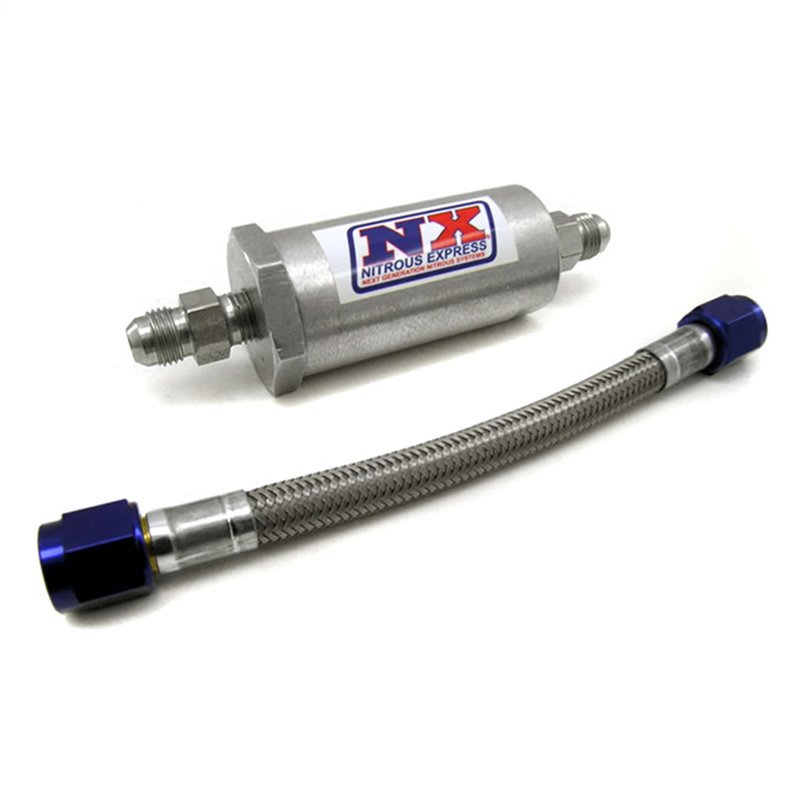 Nitrous Express | 6AN PURE-FLO N20 FILTER/7 STAINLESS HOSE (LIFETIME CLEANABLE) Nitrous Express Nitrous Oxide Systems