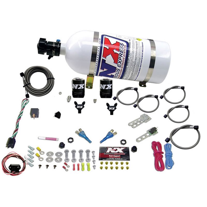 Nitrous Express | DUAL NOZZLE (35-150HP) W/10LB BOTTLE Nitrous Express Système Nitrous Oxide