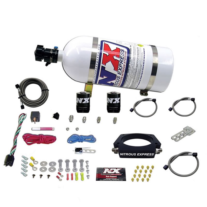 Nitrous Express | LS 90mm PLATE SYSTEM (50-400HP) W/10LB BOTTLE Nitrous Express Système Nitrous Oxide