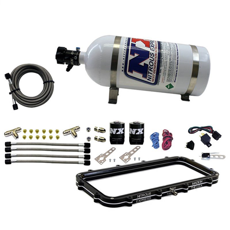 Nitrous Express | Holley High Ram Plenum Plate System w/10lb Bottle Nitrous Express Nitrous Oxide Systems