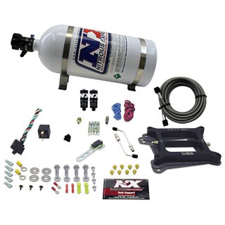 Nitrous Express | 4150 HITMAN PLUS 4-BBL (50-100-150-200HP) WITH 10LB BOTTLE Nitrous Express Nitrous Oxide Systems